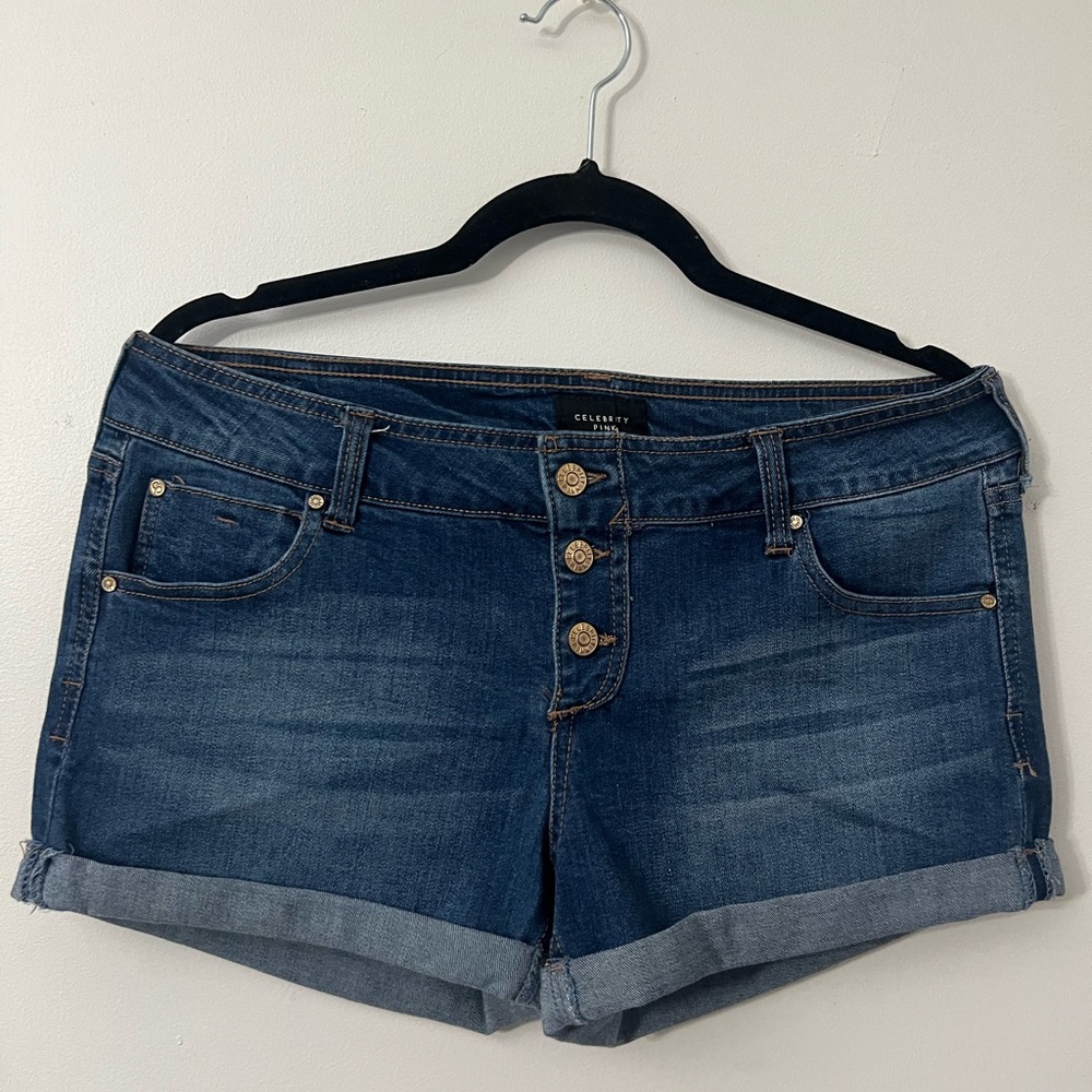 Celebrity Pink Women's Dark Blue Jean Shorts